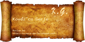 Kovács Gerle névjegykártya